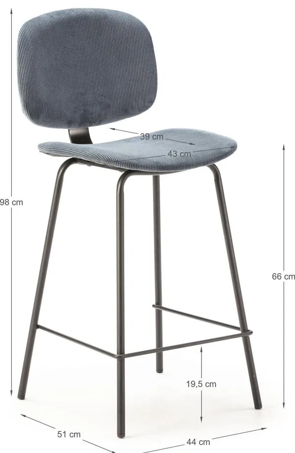 Set di sgabelli da bar blu 2 pz (altezza seduta 66 cm) Arus - Marckeric