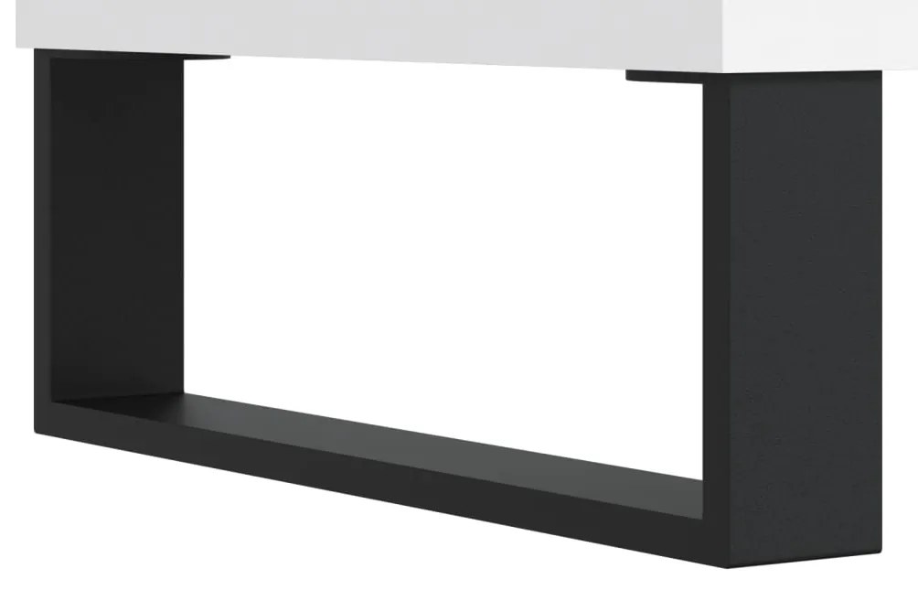 Comodini 2 pz Bianchi 40x30x50 cm in Legno Multistrato