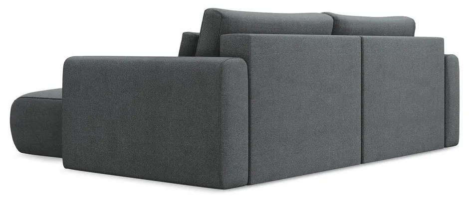 Divano angolare grigio scuro allungabile/con contenitore (con penisola a destra/con chaise lounge) Kapua – Makamii