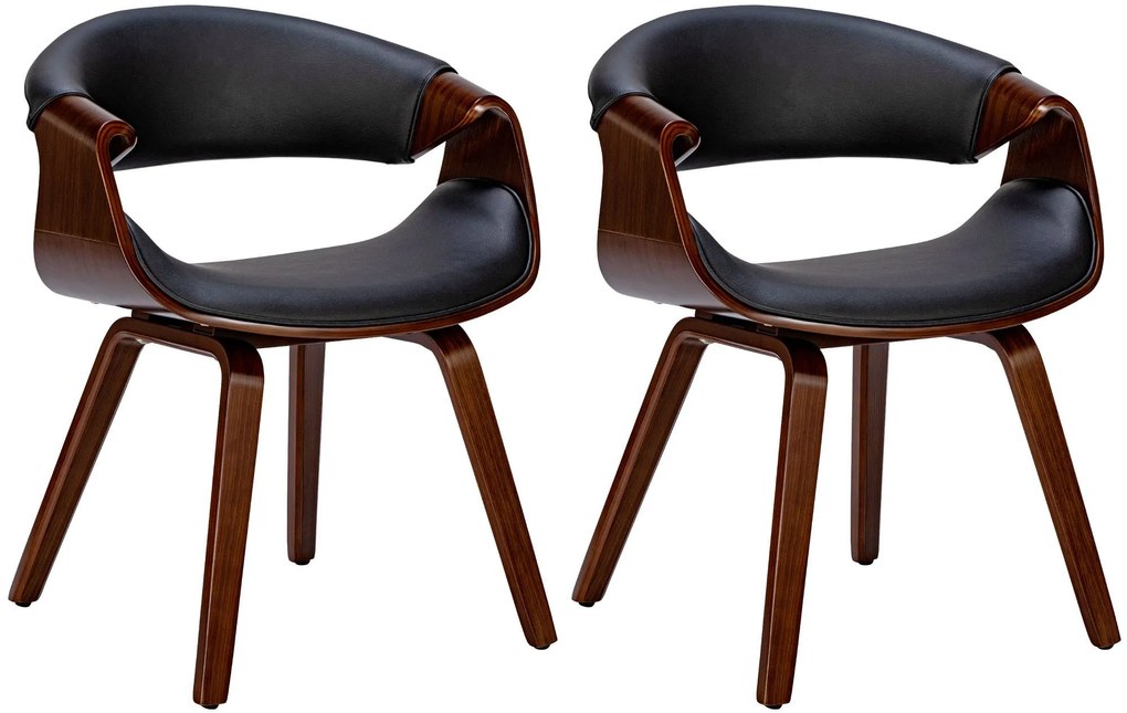 Set Di 2 Sedie Da Pranzo Foley: Eleganza E Comfort Unica / Walnuss/schwarz / Kunstleder