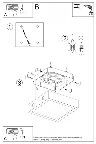 Sollux SL.0995 - Plafoniera LED RIZA LED/18W/230V cemento