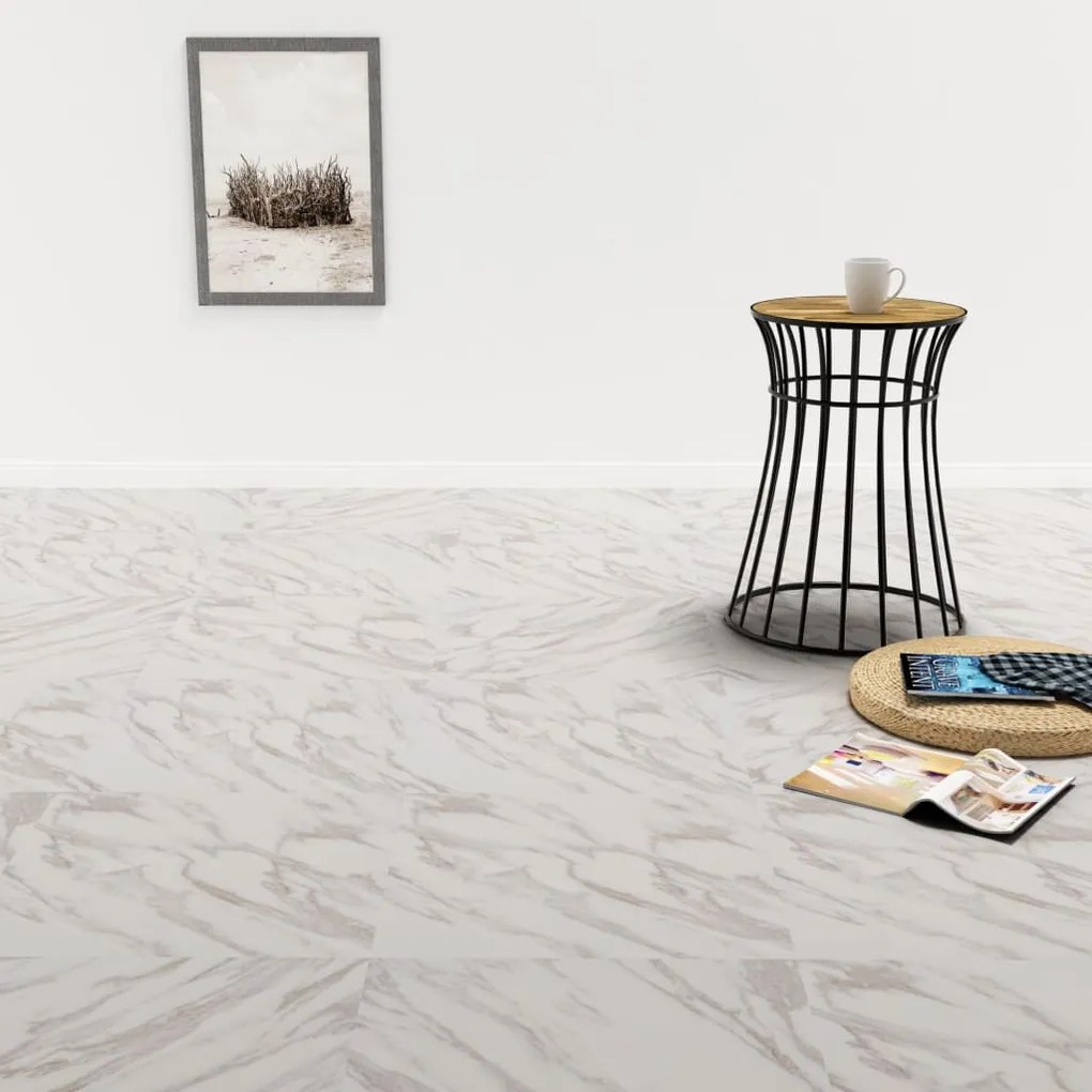 Listoni Per Pavimenti Autoadesivi İn Pvc 5,11 M² Marmo Bianco /