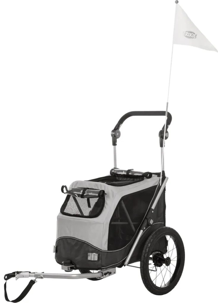 Rimorchio Da Bici Per Cani L Grigio /