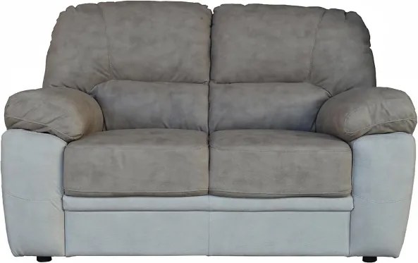 Divano a 2 posti tessuto Mozart imbottito 155 cm Tortora e Grigio Chiaro