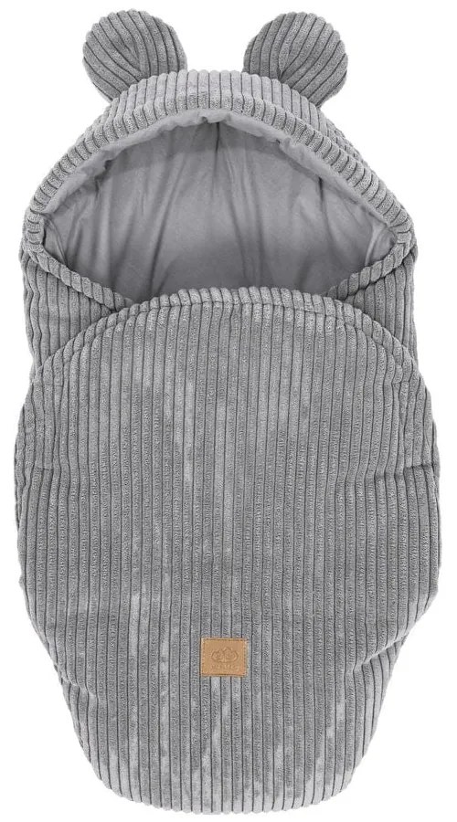 Copertina per neonati grigia in velluto a coste 45x80 cm – Meowbaby