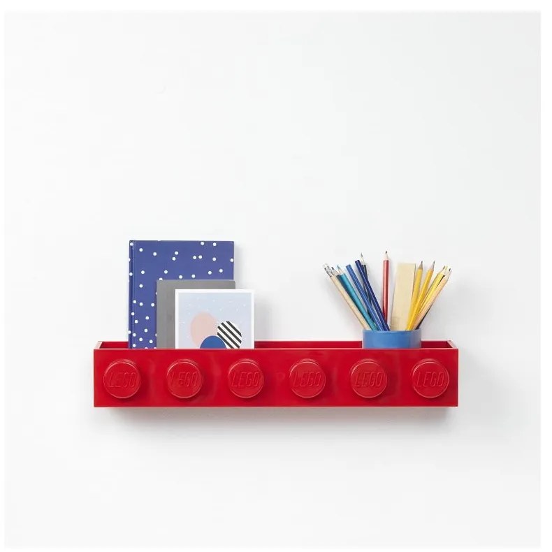 Mensola a muro rossa per bambini Sleek - LEGO®