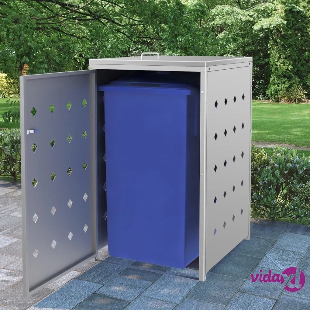 vidaXL Copribidone per Spazzatura Singolo 240 L in Acciaio Inox
