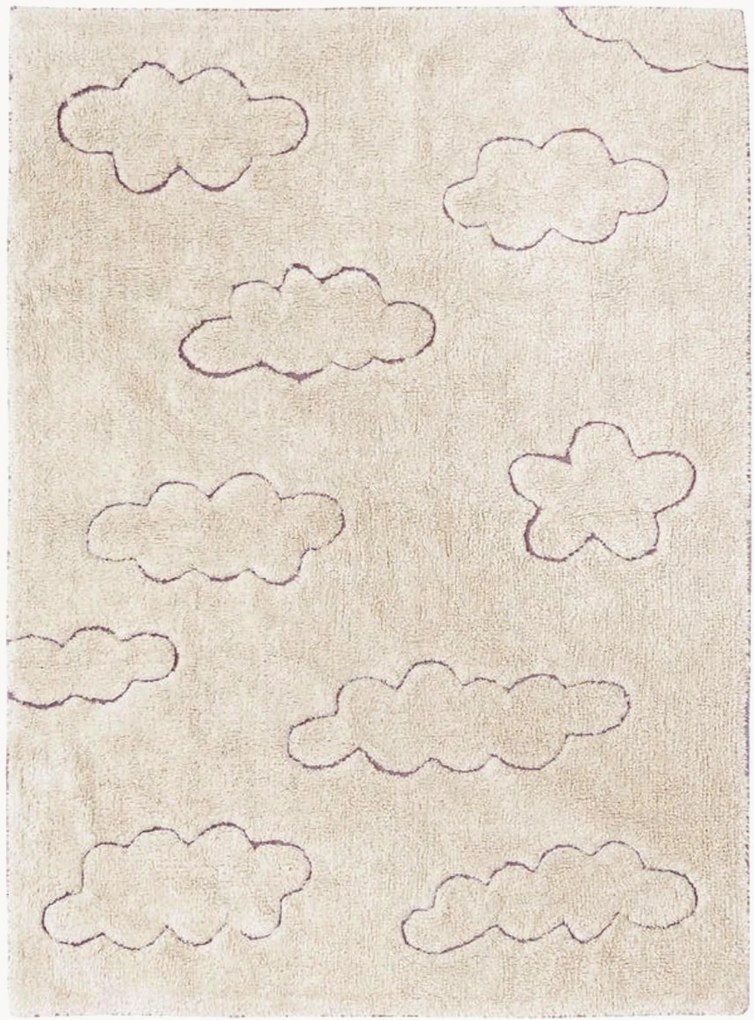 Tappeto per bambini fatto a mano con motivo in rilievo Clouds, lavabile