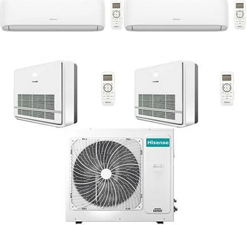 Climatizzatore Condizionatore Hisense Console R32 Quadri Split Hi comfort + Console Inverter 9000 + 9000 + 9000 + 9000 BTU con U.E. 4AMW81U4RJC