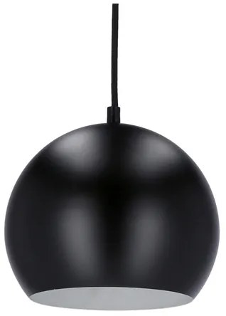 Lampadario a sospensione con filo FLEN 1xE27/40W/230V diametro 20 cm nero