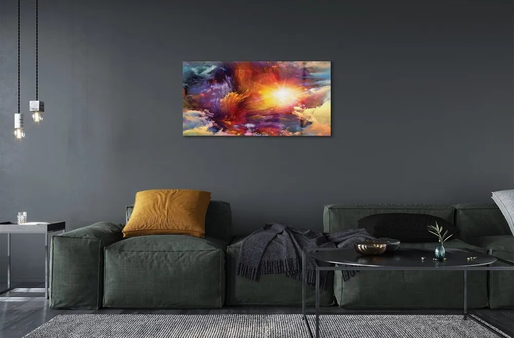 Quadro vetro Modelli frattali astratti 100x50 cm 2 appendini