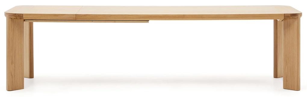 Kave Home - Tavolo allungabile Jondal in legno massiccio e impiallacciatura in rovere FSC 100% 240 (32