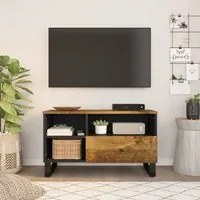 Mobile TV 80x33x46cm Legno Massello Mango e Legno Multistrato 351977