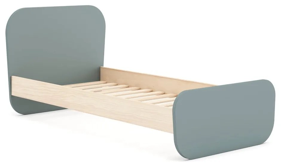 Letto da bambini verde polveroso con effetto pino con rete inclusa 90x190 cm Esteban – Marckeric