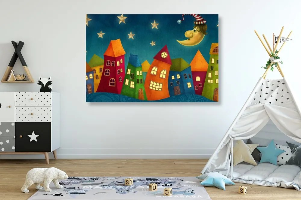 Stampa su tela – Luna sopra la città