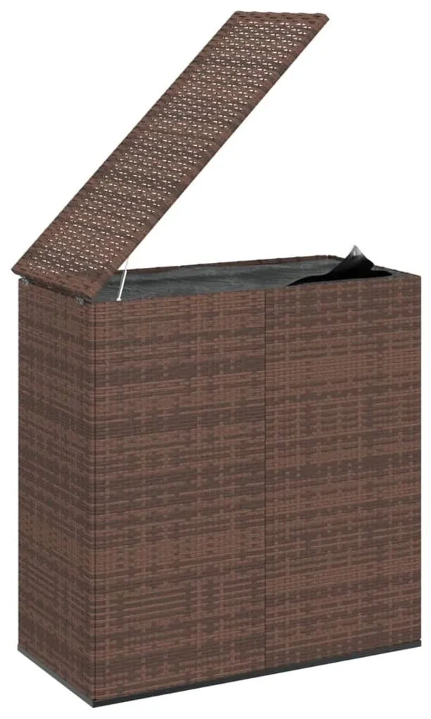 Contenitore da giardino in rattan pe 100x49x103,5 cm marrone