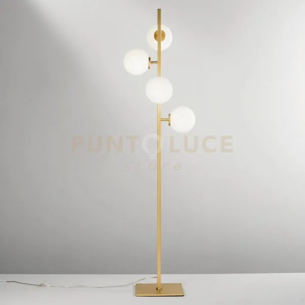 Piantana enoire oro 4 luci attacco e14 25x37,5x149,8cm diffusori in...