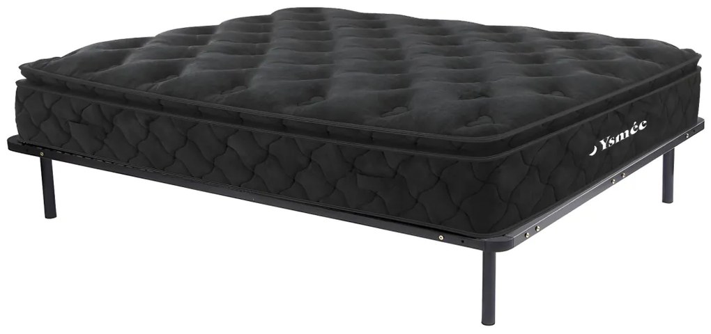 Set 2 reti con doghe 90 x 200 cm + Materasso a molle insacchettate BLACK DREAM di YSMÉE - 180 x 200 cm