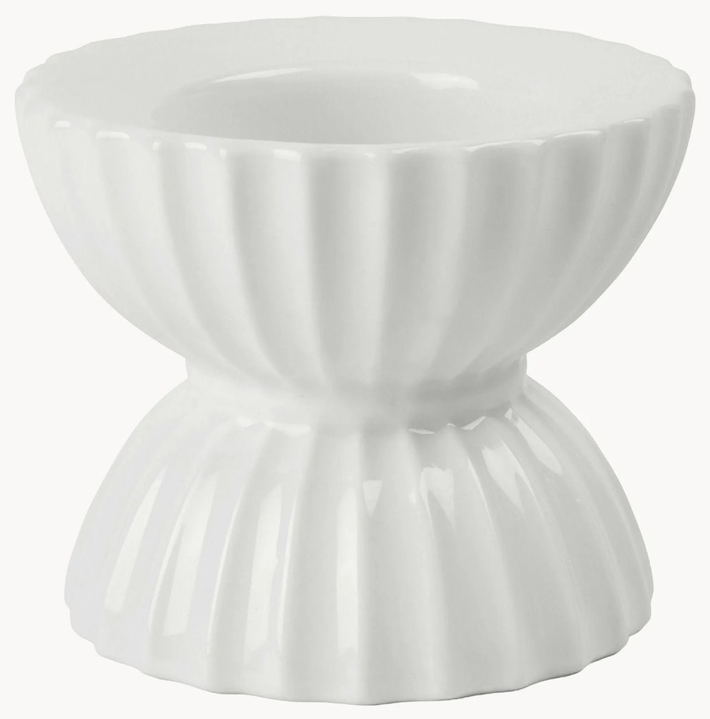 Portalumino in porcellana con superficie scanalata Tura