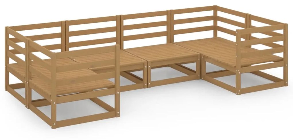 Set divani da giardino 6 pz in legno massello di pino