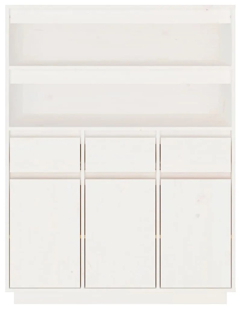 Credenza bianca 89x40x116,5 cm in legno massello di pino