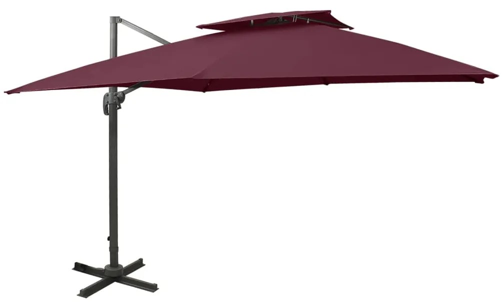 Ombrellone A Sbalzo Con Doppia Copertura 300x300 Cm Bodeaux /