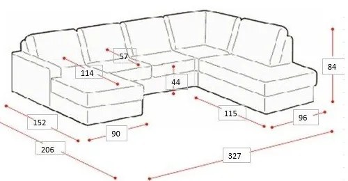 Divano angolare beige (con penisola a destra/a forma di "U") Hero – Scandic