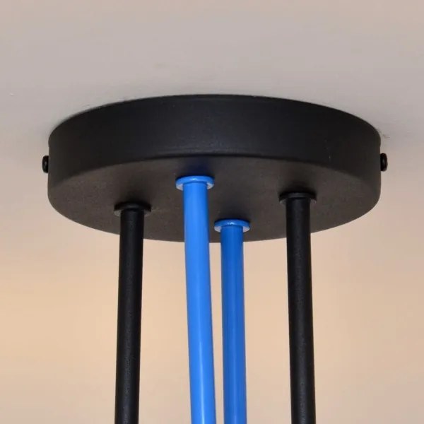 Lampadario a plafone OXFORD 4xE27/15W/230V nero/blu