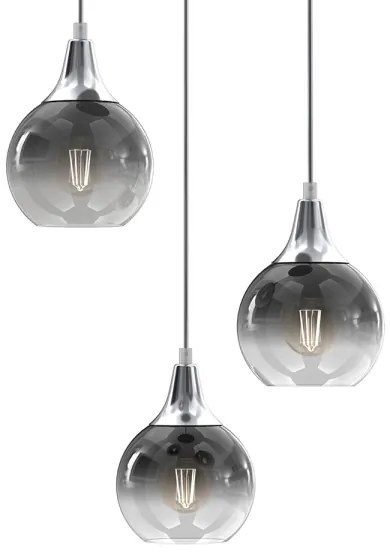 Lampadario a sospensione con filo MONTE 3xE27/60W/230V cromo opaco