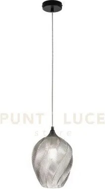 Lampadario a sospensione majesty grigia in vetro 1 luce attacco e27...