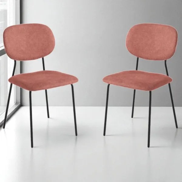 Sedia da pranzo in tessuto Ruggine gambe metallo Nero - ELLIS 2 sedie