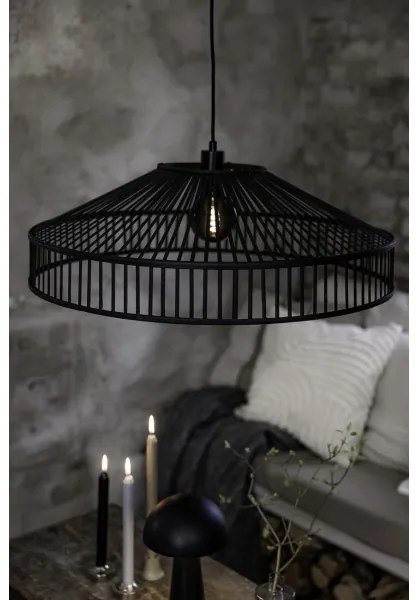 Markslöjd 108782 - Lampadario a sospensione con filo TAPA 1xE27/40W/230V nero/bambù