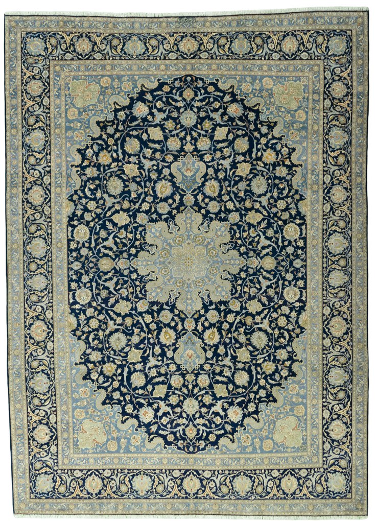 Kashan Tappeto persiano 270x370 Blu (Iran) Annodato A Mano