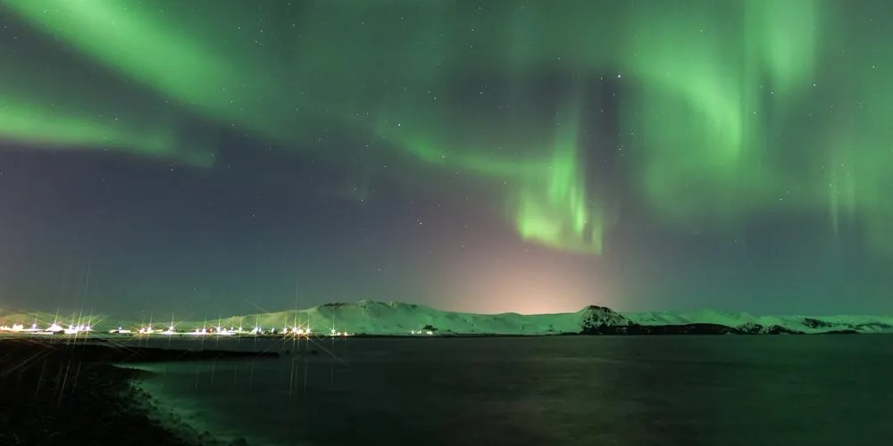 Quadro su tela – Straordinaria aurora verde