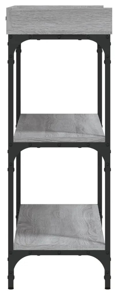 Tavolino consolle con ripiani grigio sonoma 100x30x80 cm