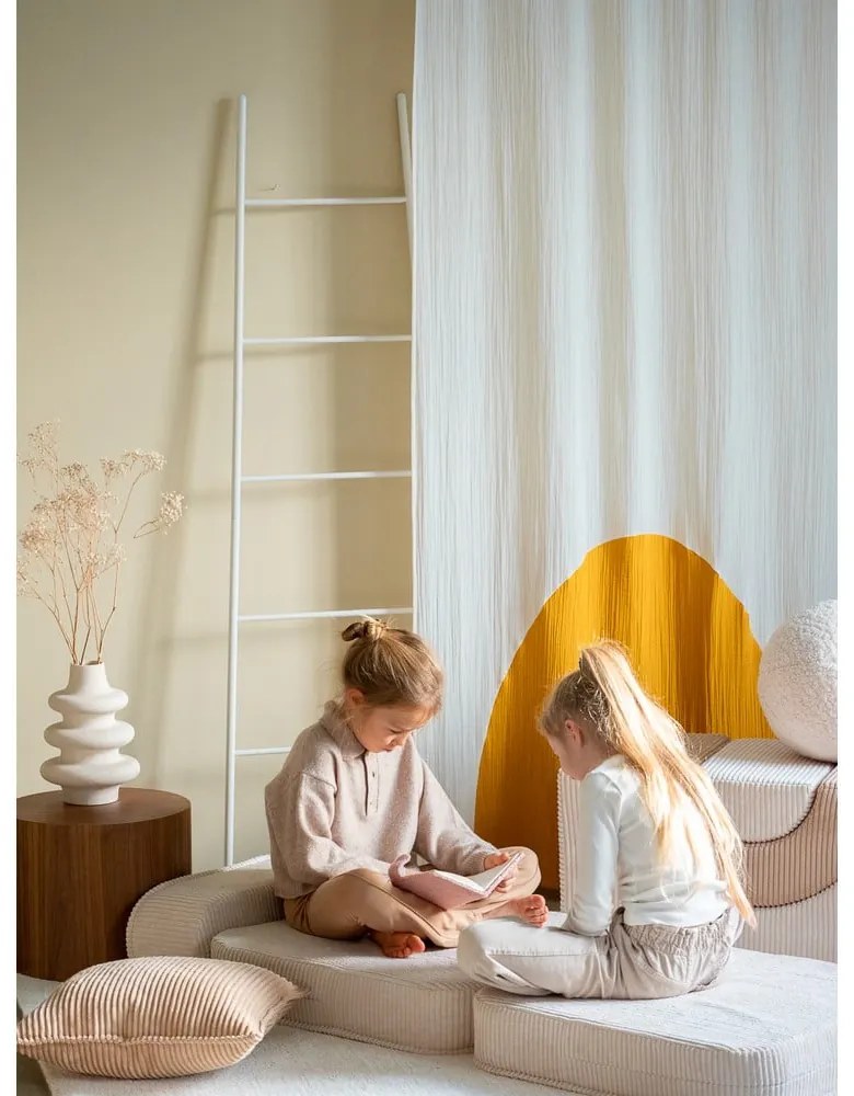 Poltrona per bambini color crema con rivestimento in velluto a coste Flip – Wigiwama