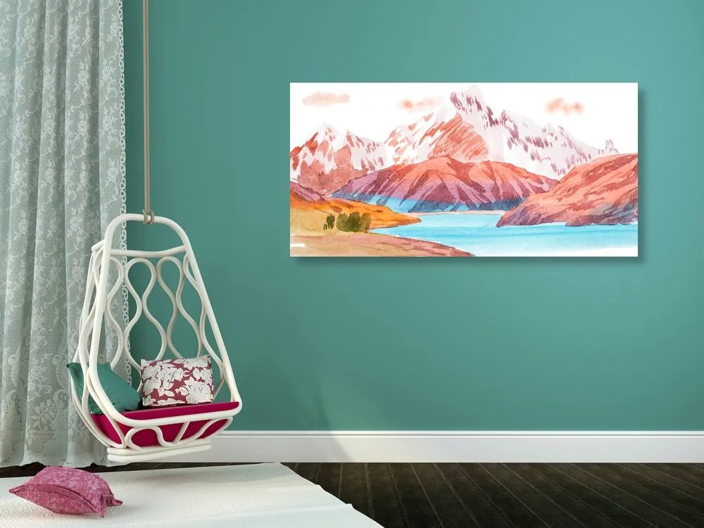 Stampa su tela – Paesaggio montano dipinto