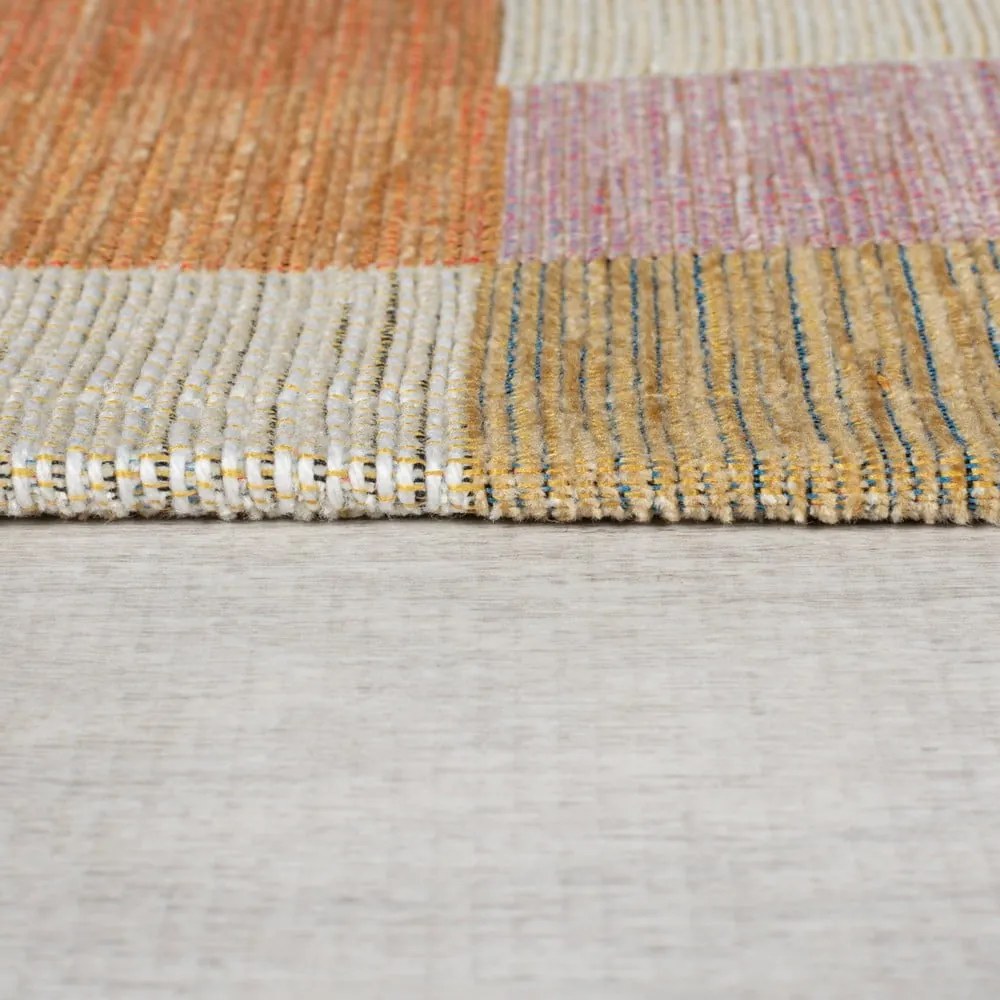Tappeto in colore arancio-naturale 155x230 cm Riley Block Geo - Flair Rugs
