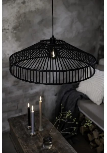 Markslöjd 108782 - Lampadario a sospensione con filo TAPA 1xE27/40W/230V nero/bambù