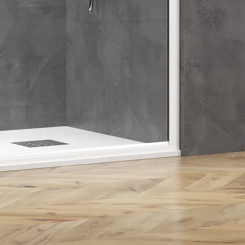 Box doccia angolare 80x110 bianco opaco scorrevole | KE-4000B - KAMALU