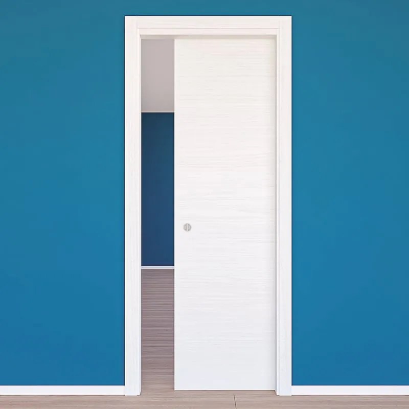 Porta scorrevole Milk bianco L 60 x H 210 cm reversibile