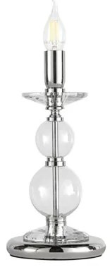 Lampada da tavolo VIVALDI 14x30 cm in vetro lavorato a mano Cromo