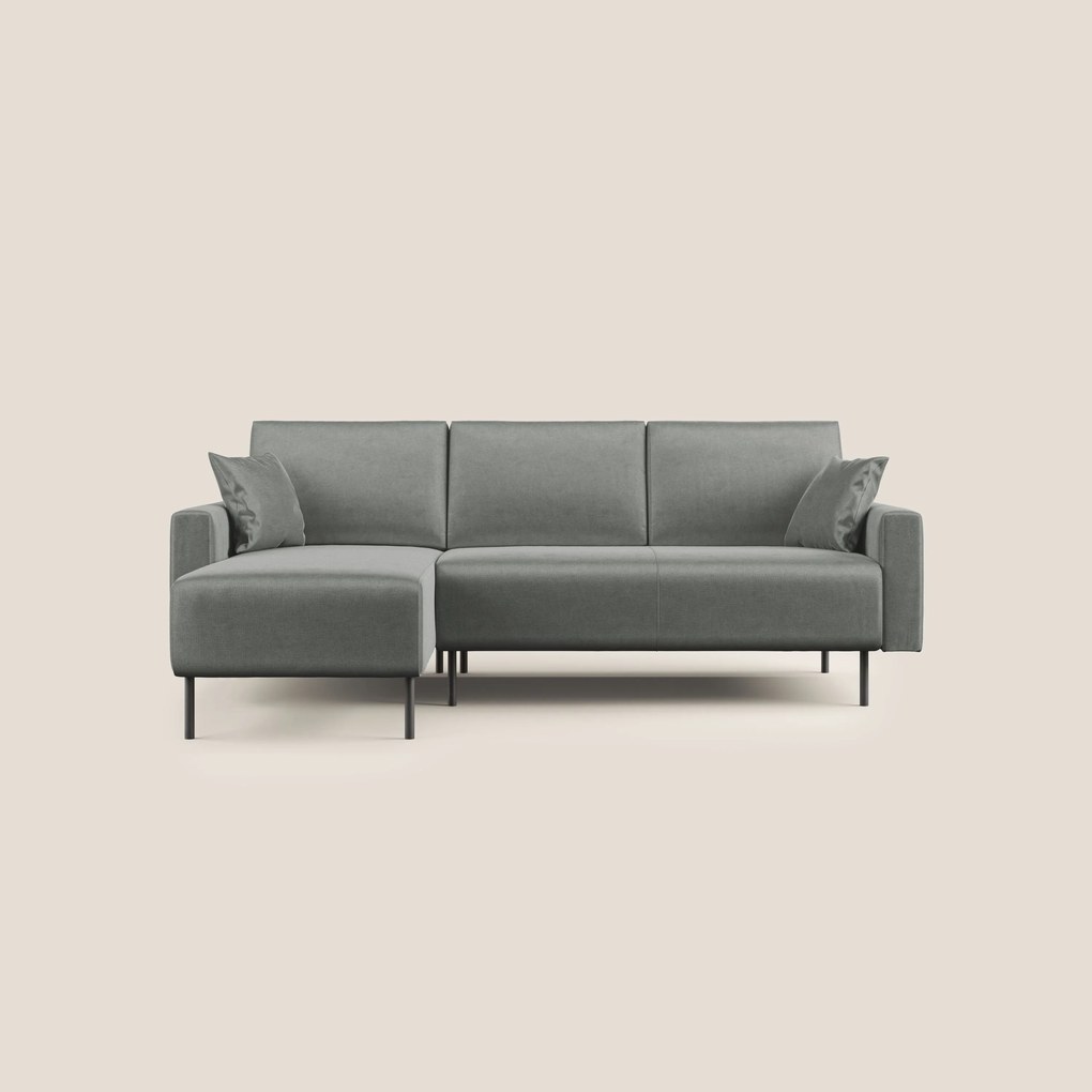 Arthur divano moderno angolare in velluto morbido impermeabile T01