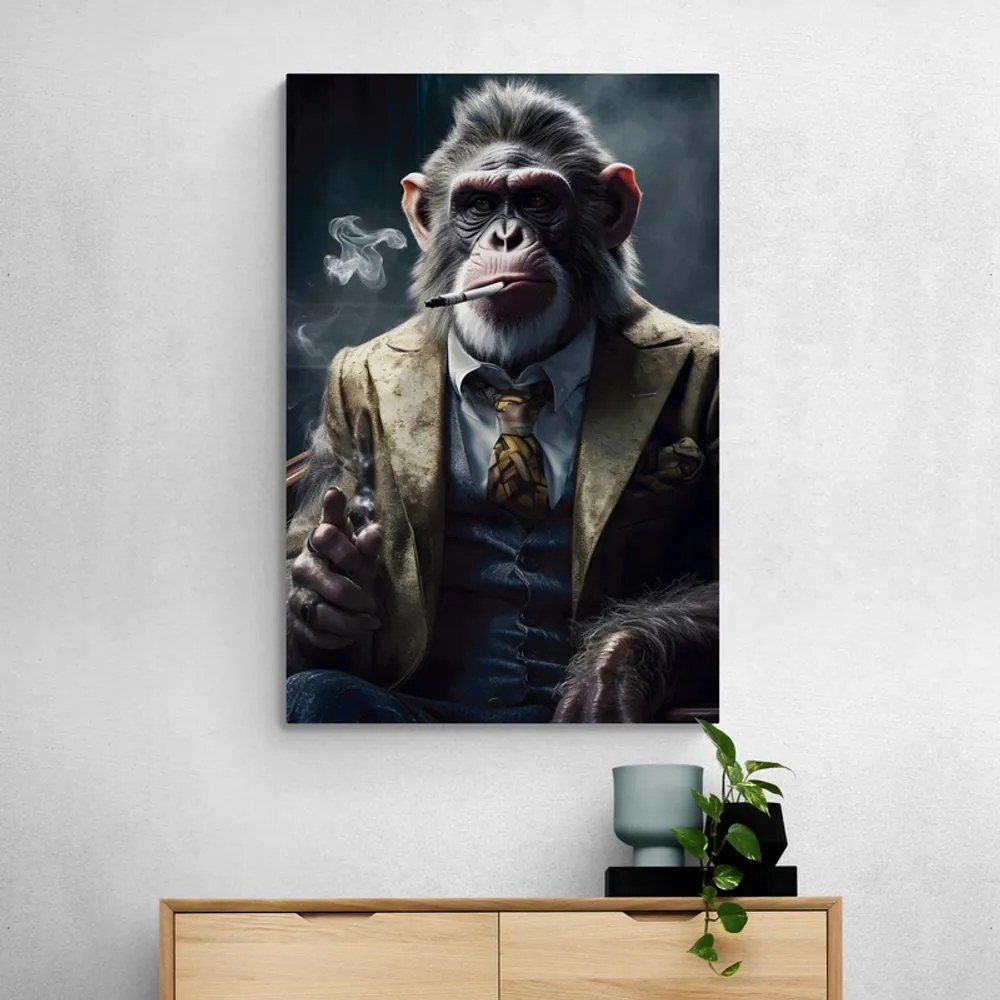 Quadro su tela – Gangster animale scimpanzé