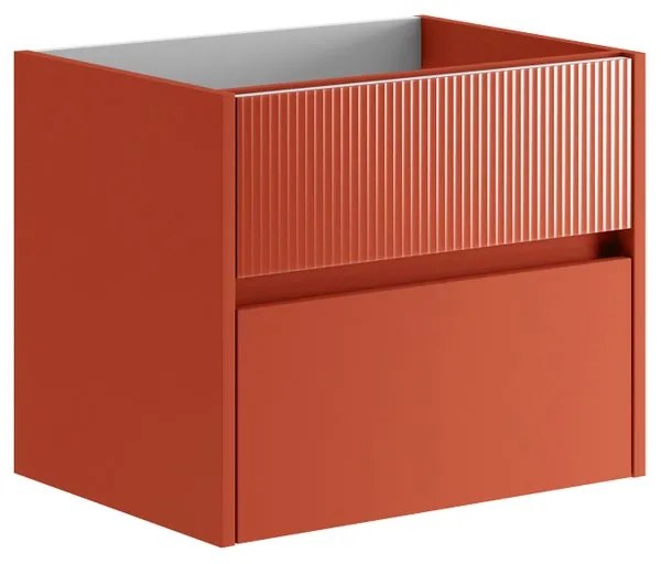 Mobile da bagno sotto lavabo Niwa paprika laccato opaco L 59.5 x H 50 x P 45.5 cm 2 cassetti, lavabo non incluso