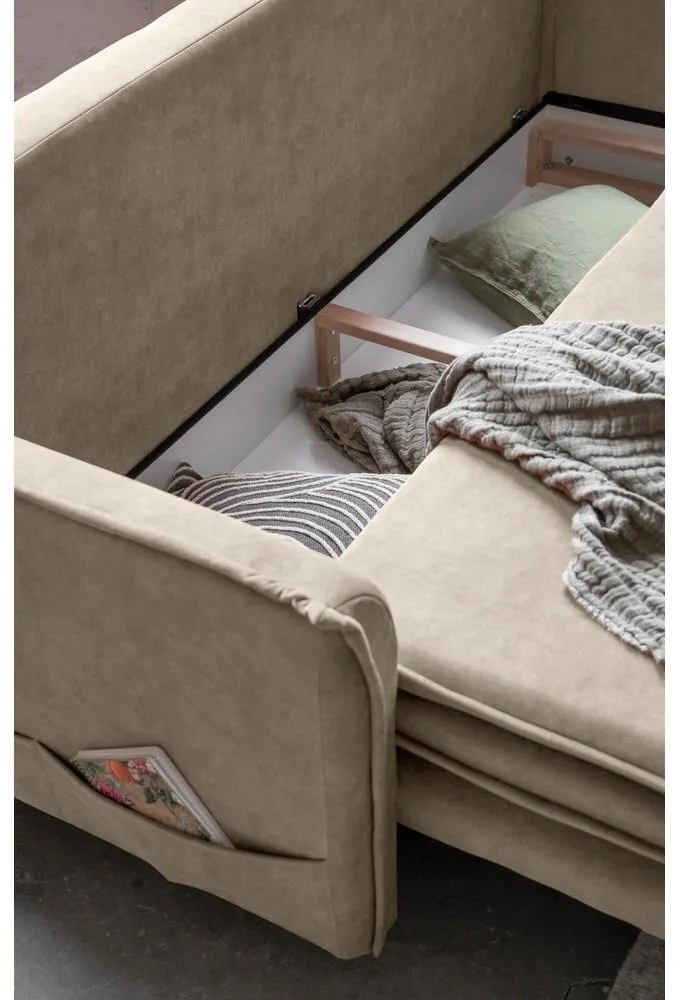 Divano in velluto beige 225 cm Charming Charlie - Miuform