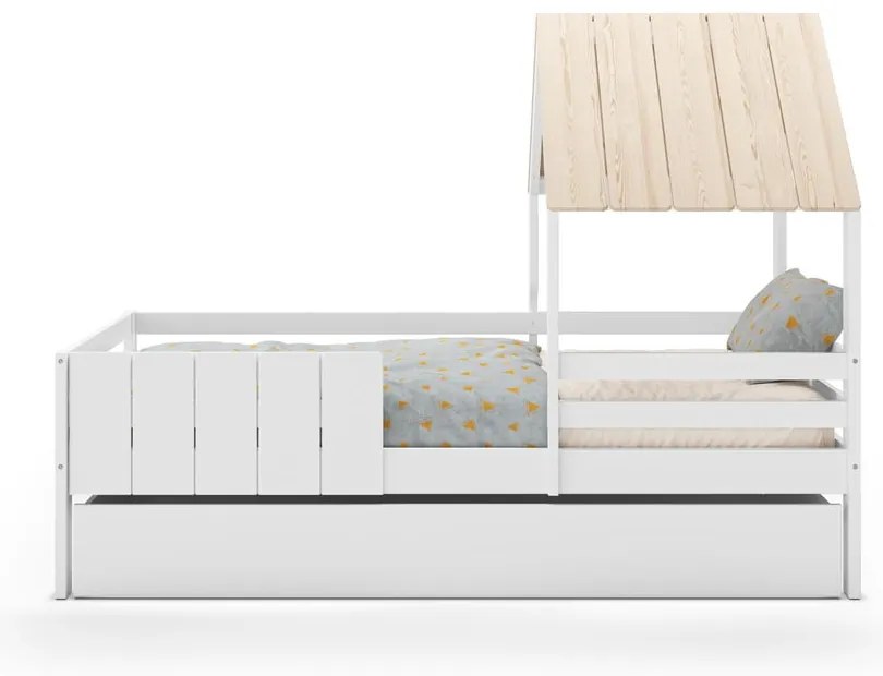 Letto da bambini a forma di casa bianco 90x190 cm Valka – Marckeric