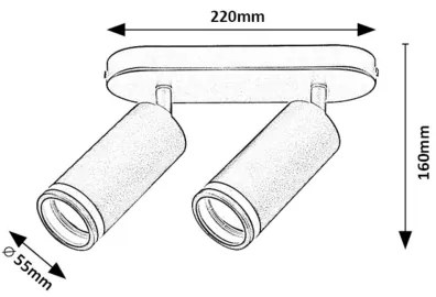 Rabalux 73034 - Faretto SENOBIA 2xGU10/35W/230V