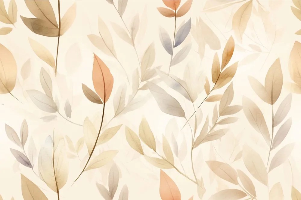 Carta da parati – Foglie minimaliste delicate