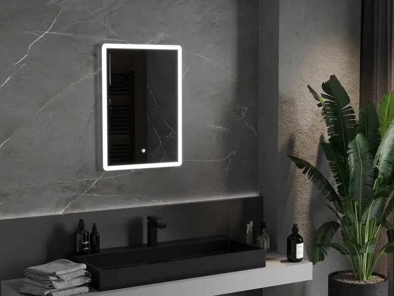 Mexen Navia specchio da bagno retroilluminato 50 x 70 cm, LED 6000K, antiappannamento - 9803-050-070-611-00